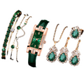 NNEOBA Green Women’s Quartz Watch Jewelry Gift Set